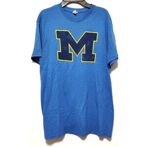 Michigan Wolverines Men's Medium Blue shirt short sleeve NCAA College Football